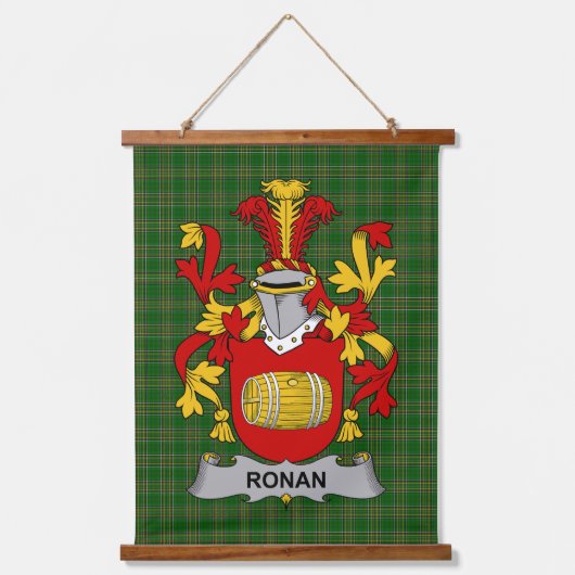 Irisches Ronan oder O_Ronan Wappen Familienwappen Wandteppich Mit Holzrahmen (Vorderseite)