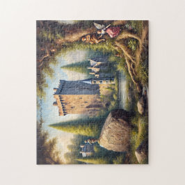Irisches Schloss mit versteckten Feen Historisches Puzzle