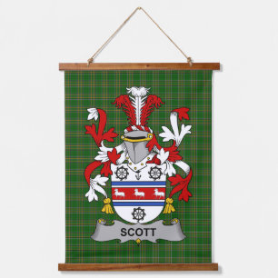 Irisches Scott Wappen Familienwappen Wandteppich Mit Holzrahmen