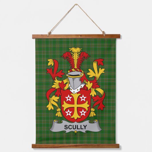 Irisches Scully oder O_Scully Wappen Familienwappe Wandteppich Mit Holzrahmen (Vorderseite)