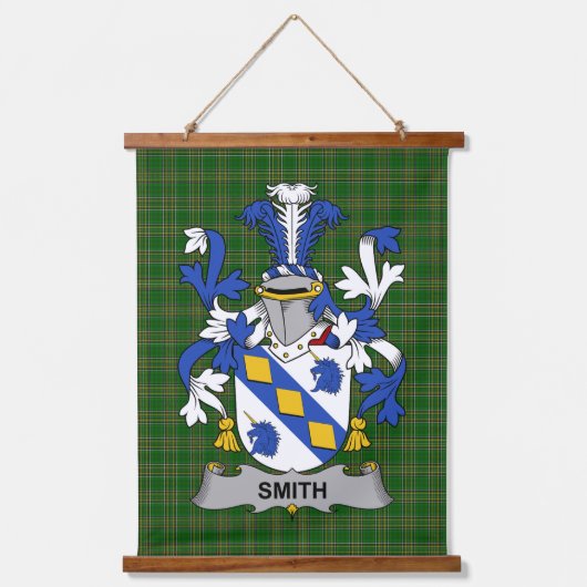 Irisches Smith oder Smyth Wappen Familienwappen Wandteppich Mit Holzrahmen (Vorderseite)
