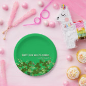 irisches Sprichwort mit glücklichen Kleeblättern Pappteller (Party)