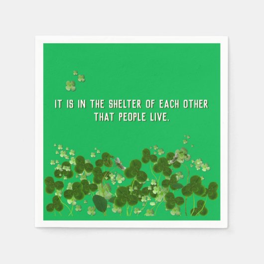 irisches Sprichwort mit Kleeblättern Serviette (Vorderseite)