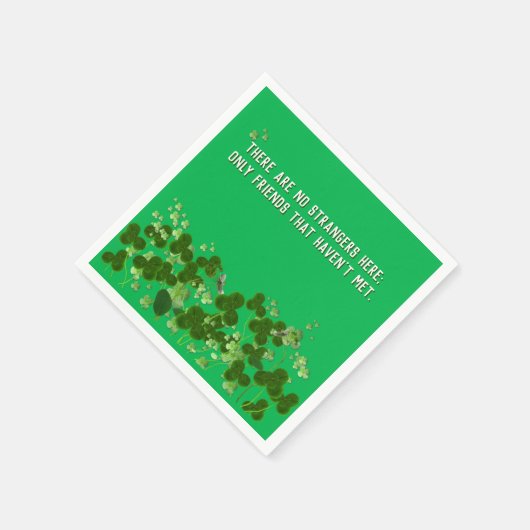 irisches Sprichwort mit Kleeblättern Serviette (Ecke)