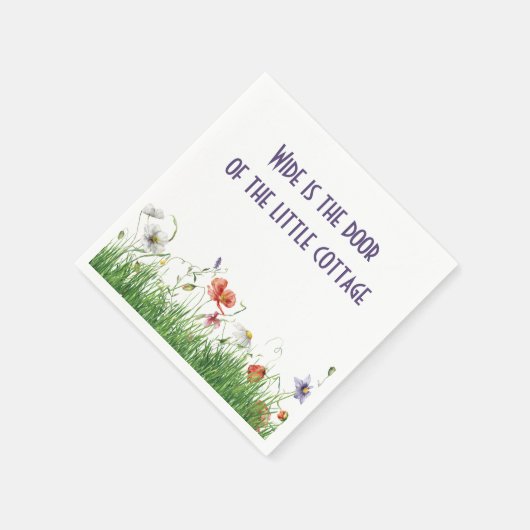 Irisches Sprichwort mit Wildblumen Serviette (Ecke)