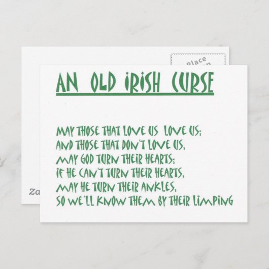 irisches Sprichwort Postkarte (Vorne/Hinten)