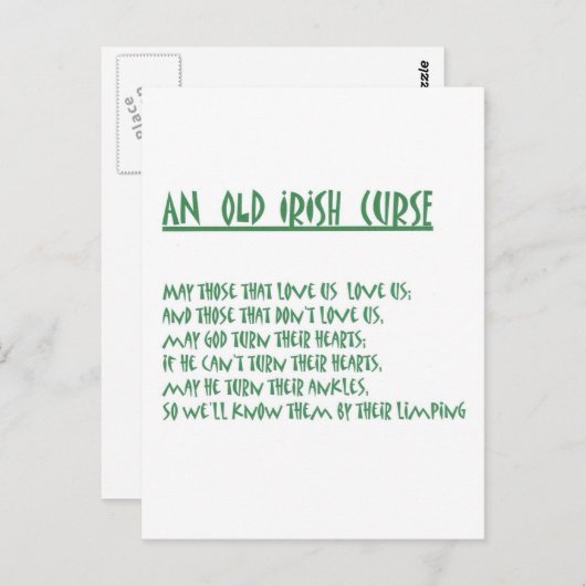 irisches Sprichwort Postkarte (Vorne/Hinten)
