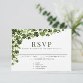 Irisches stilisiertes Shamrock-Blattwerk RSVP Karte (Stehend Vorderseite)