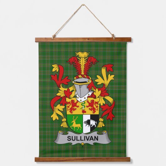 Irisches Sullivan oder O_Sullivan Wappen Familie C Wandteppich Mit Holzrahmen (Vorderseite)