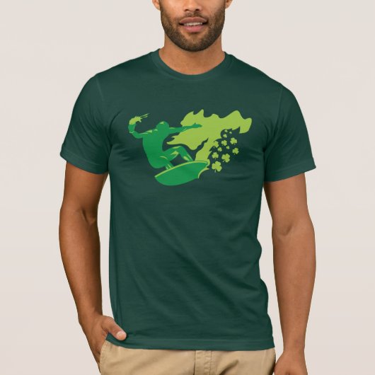 Irisches Surfer-Grün-Shirt T-Shirt (Vorderseite)