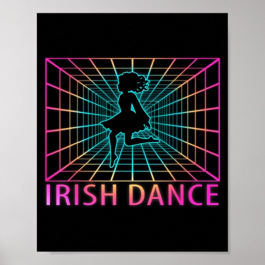 Irisches Tanz Retro-Tänzer-Geschenk Poster (Vorne)