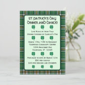 Irisches Tartan St. Patrick's Day Einladung (Stehend Vorderseite)