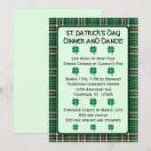 Irisches Tartan St. Patrick's Day Einladung (Vorne/Hinten)