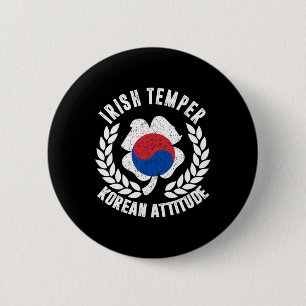 Irisches Temper Koreanische Attitüde Flagge St. Pa Button