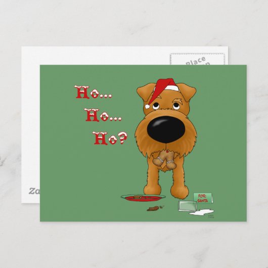 Irisches Terrier-Weihnachten Feiertagspostkarte (Vorne/Hinten)