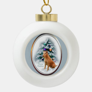 Irisches Terrier-Weihnachten Keramik Kugel-Ornament