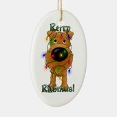 Irisches Terrier - Weihnachtslichter Keramik Ornament (Rechts)