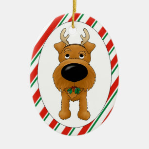 Irisches Terrier-Weihnachtsverzierung Keramikornament