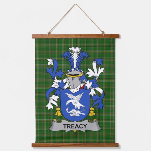 Irisches Treacy oder Tracy Wappen Familienwappen Wandteppich Mit Holzrahmen (Vorderseite)