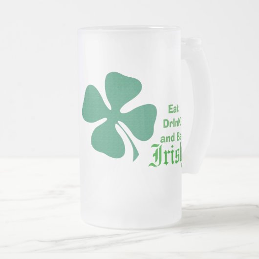 Irisches Trinken Mattglas Bierglas (VorderseiteRechts)