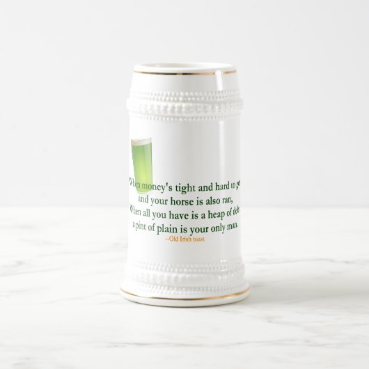 Irisches trinkendes Sprichwort 2 - Stein/Tasse Bierglas (Mittel)