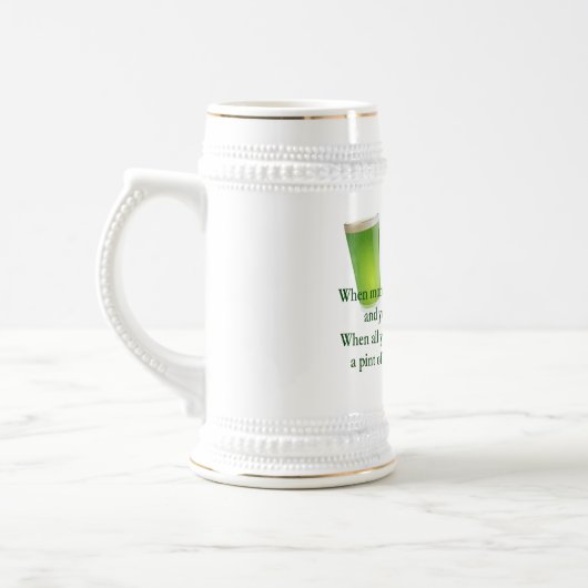 Irisches trinkendes Sprichwort 2 - Stein/Tasse Bierglas (Links)