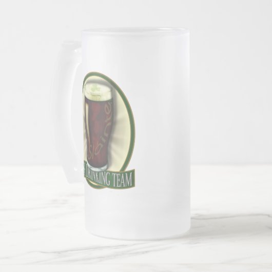 Irisches trinkendes Team Mattglas Bierglas (Vorderseite Links)