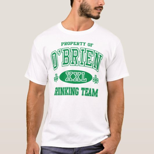 Irisches trinkendes Team O'Briens T-Shirt (Vorderseite)