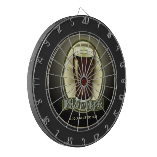 Irisches trinkendes Team personalisiert Dartscheibe (Vorderseite Links)