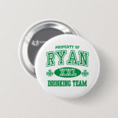 Irisches trinkendes Team Ryans Button (Vorne & Hinten)