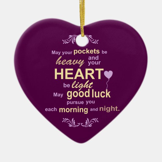 Irisches Überfluss-Glück und viel Glück-Segen Keramikornament (Vorne)