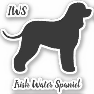 Irisches Wasserspaniel-Silhouette-Vinylaufkleber Aufkleber