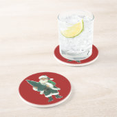 Irisches Weihnachten Weihnachtsmann Untersetzer (Seite)