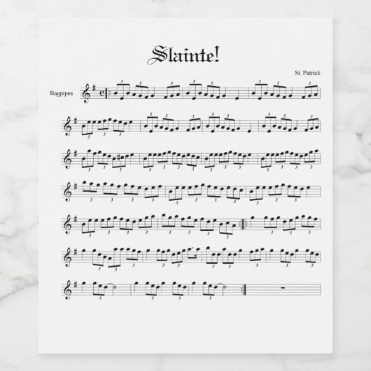 Irisches Weinetikett (Einzelnes Label)