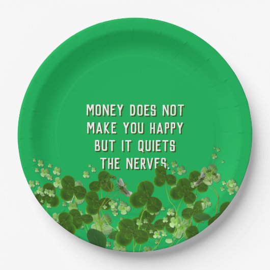 Irisches Zitat mit Kleeblättern Pappteller (Vorderseite)