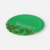 Irisches Zitat mit Kleeblättern Pappteller (Schrägansicht)