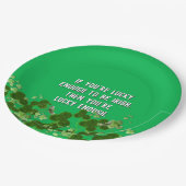 Irisches Zitat mit Kleeblättern Pappteller (Schrägansicht)