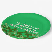 Irisches Zitat mit Kleeblättern Pappteller (Schrägansicht)