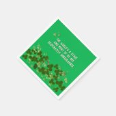 Irisches Zitat mit Kleeblättern Serviette (Ecke)