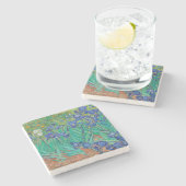 "IRISES 1889" VON VINCENT Van Gogh STONE UNTERSETZ Steinuntersetzer (Seitenansicht)