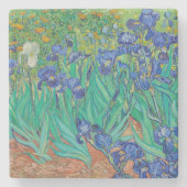 "IRISES 1889" VON VINCENT Van Gogh STONE UNTERSETZ Steinuntersetzer (Vorderseite)