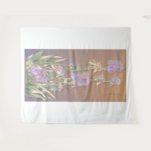 Irises Art Tapestry Wandteppich (Vorderseite (Horizontal))