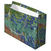 Irises Blue Green Yellow Van Gogh Große Geschenktüte (Vorderseite Schrägansicht)