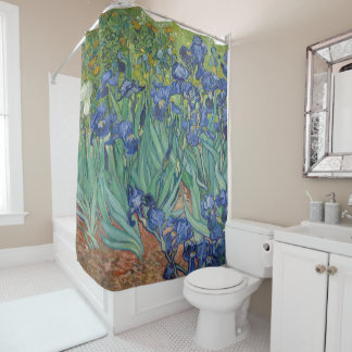 Irises Blue Green Yellow Van Gogh Inspiriert Duschvorhang