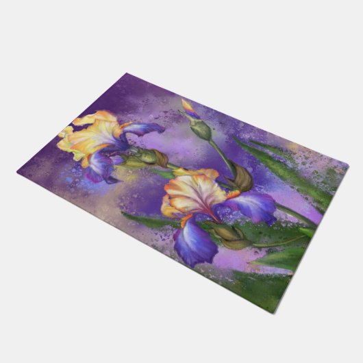 Irises Doormat Fußmatte (Schrägansicht)