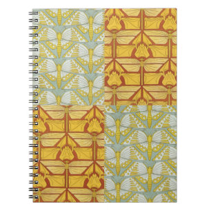 Irises Dragonflies Butterflies Art Nouveau Notizblock