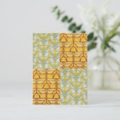 Irises Dragonflies Butterflies Art Nouveau Postkarte (Stehend Vorderseite)