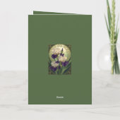 Irises February Birthday Flowers Art Nouveau Style Karte (Rückseite)