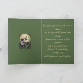 Irises February Birthday Flowers Art Nouveau Style Karte (Innenseite)