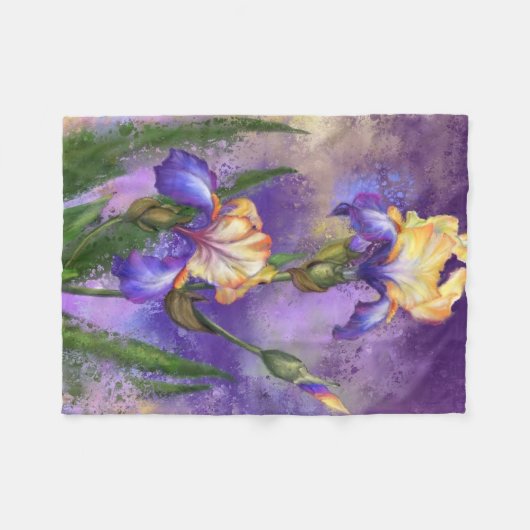 Irises Fleece Blanket (Vorderseite (Horizontal))